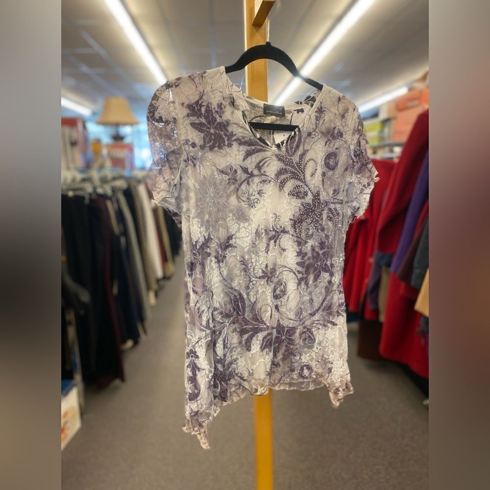 🛍️ Lg Brittany Black purple white top